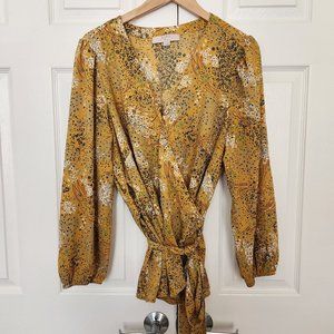 Loft Petite Floral Wrap Top